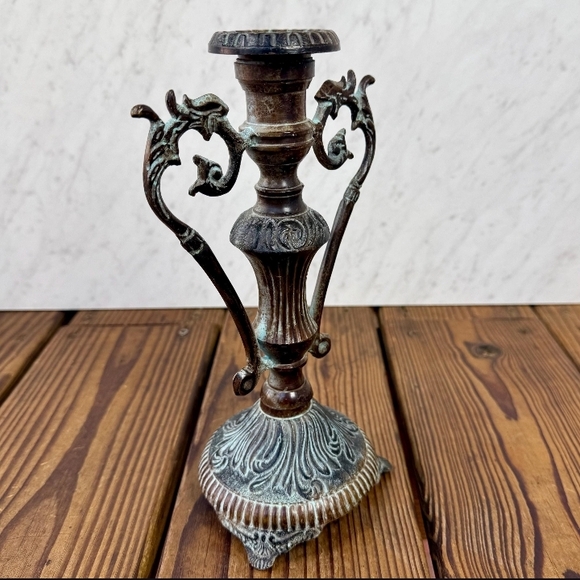 Source Unknown Antique Bronze Candle Holder - Picture 3 of 3